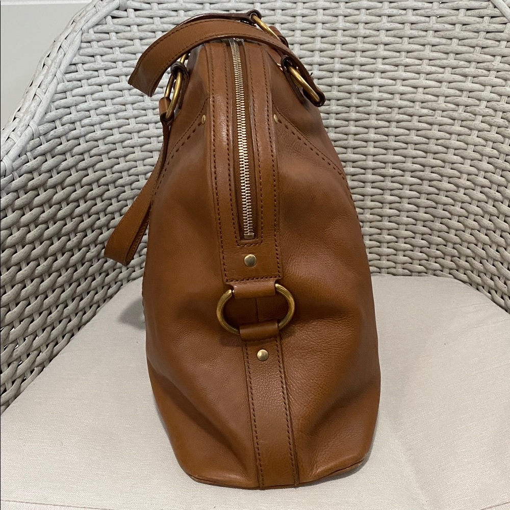 YSL Yves Saint Laurent Rive Gauche Tan Leather XL Muse Handbag - Picture 7 of 16